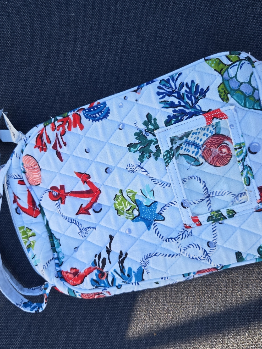 Vera Bradley Light Blue Quilted Nautical Print Lunch Bag